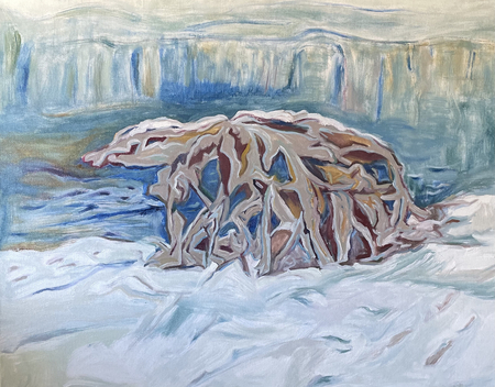 River Bear oil on canvas 24 x 30 inches